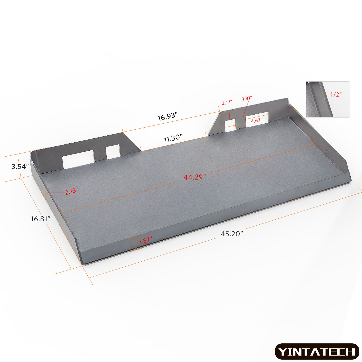 1/2″ Quick Tach Mount Plate Heavy Duty for Bobcat Kubota Heavy Duty Steel Plate