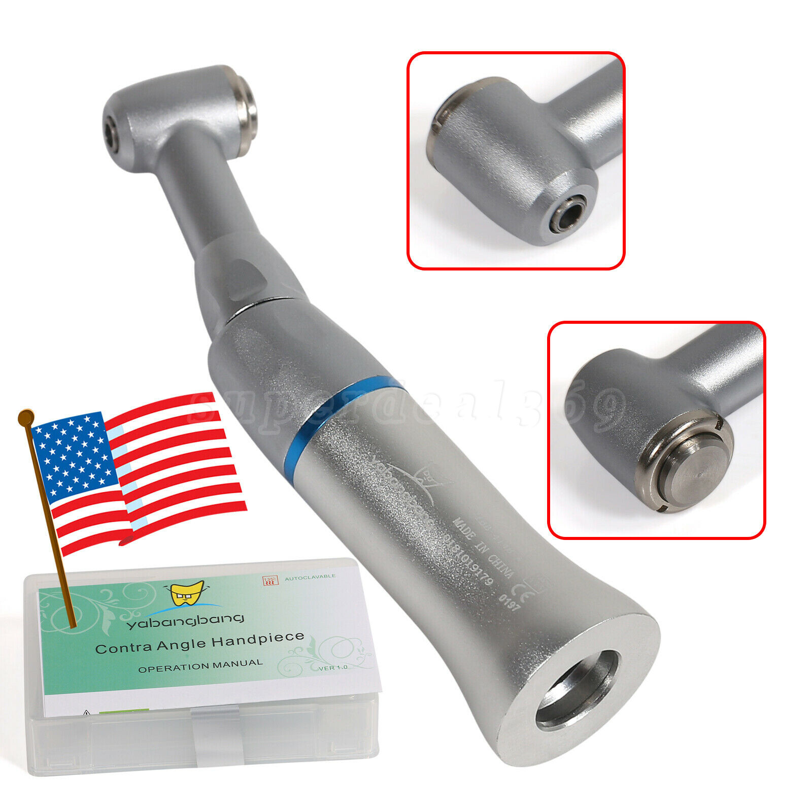 1-10 Dental Low Speed Push Button Contra Angle /Air Motor 2/4H NSK Style YAD DL