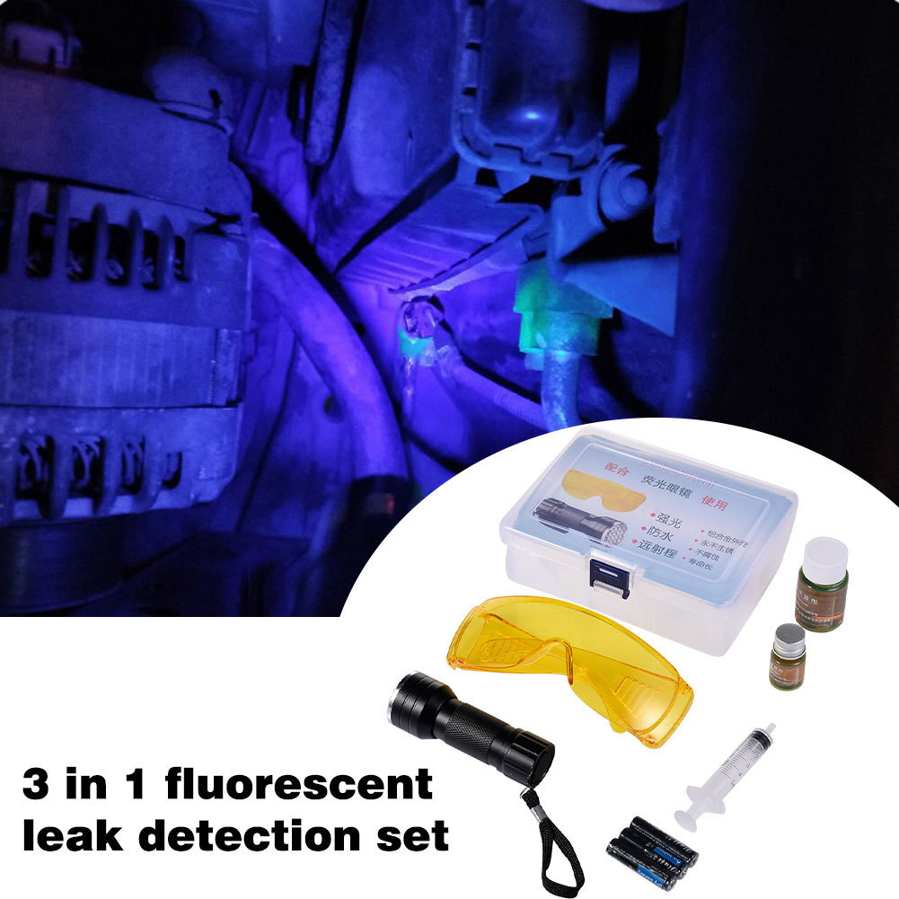 UV Dye & Torch Kit Leak Detection Dye For Oil & Fuel Petrol Diesel Leaks