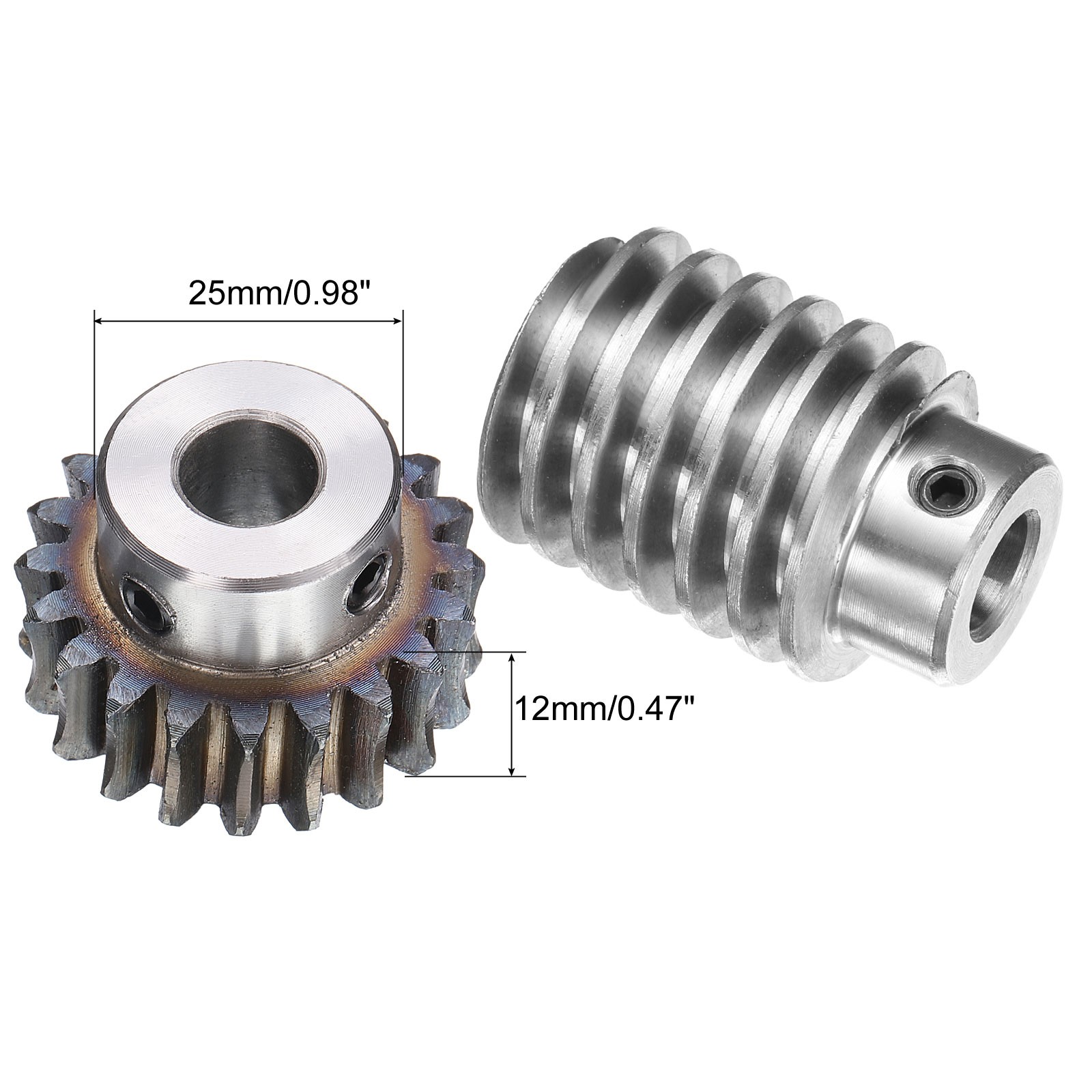 Worm Gear Set 1.5 Module 20:1 Reduction Rate Gear-10mm ID 33mm OD Rod 10mm Bore
