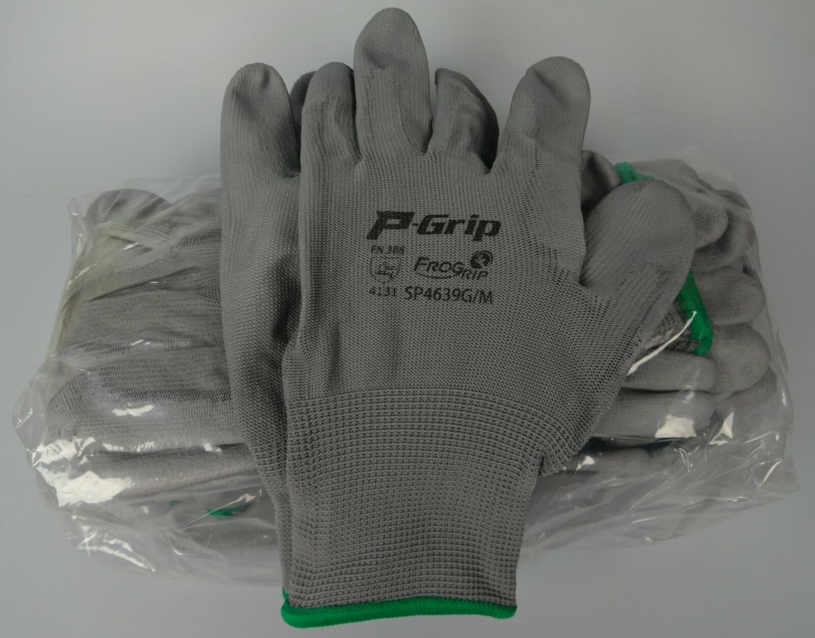 LOT OF 144 Pairs LIBERTY P-GRIP WORK GLOVES GREY PU POLYURETHANE PALM SP4639G