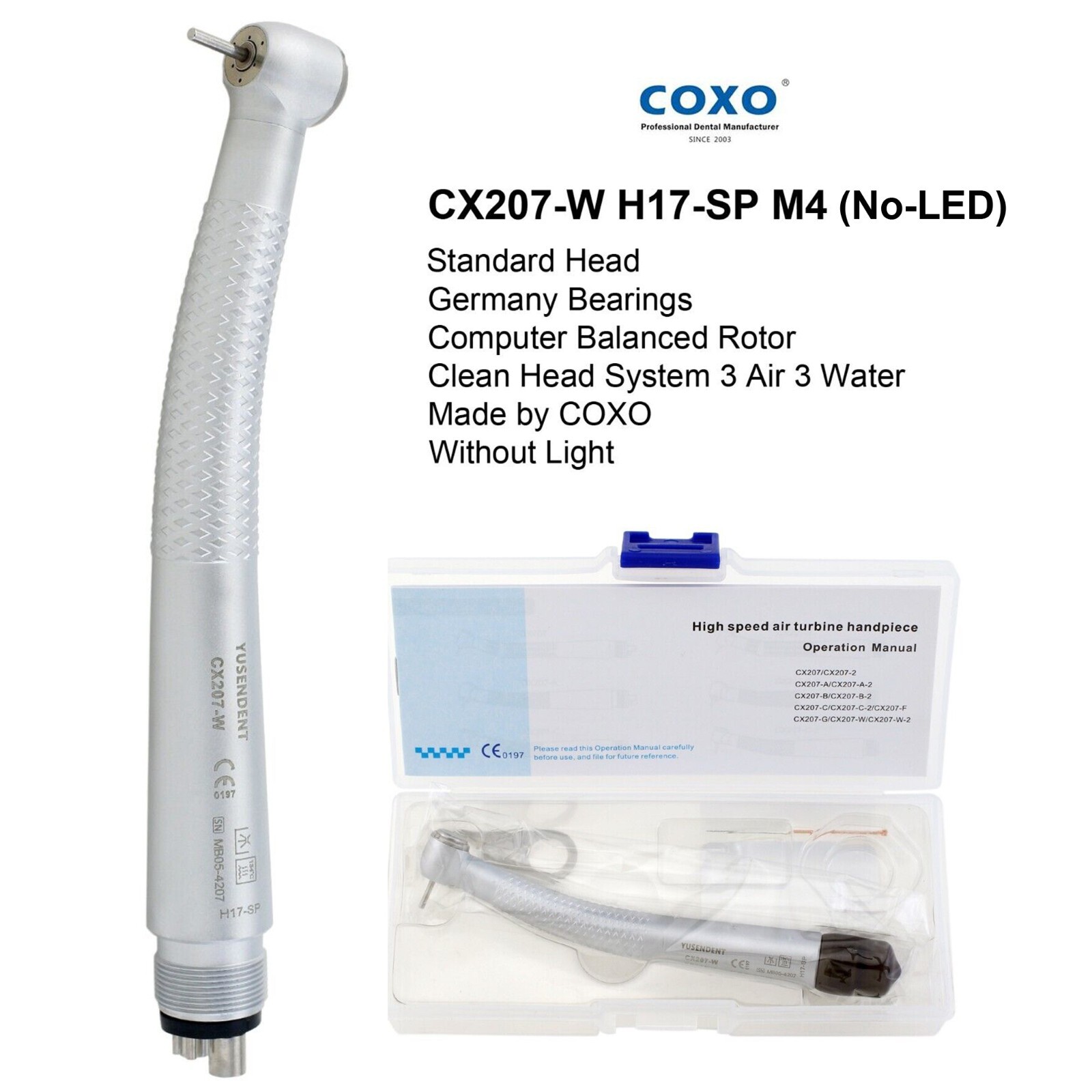COXO Dental E-generator LED Handpiece High Speed Air Turbine 4 Holes NSK Sinol