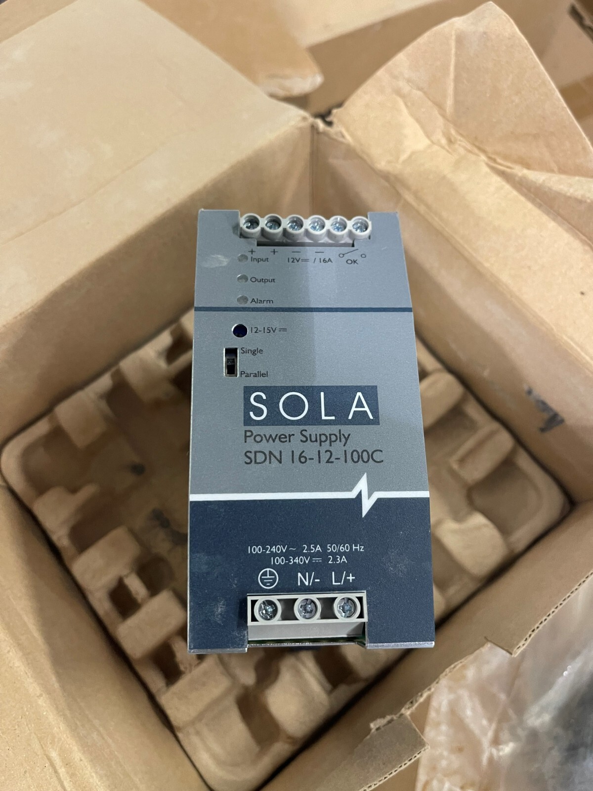 Emerson Sola Power Supply SDN 16-12-100C 100-240 Input Volts