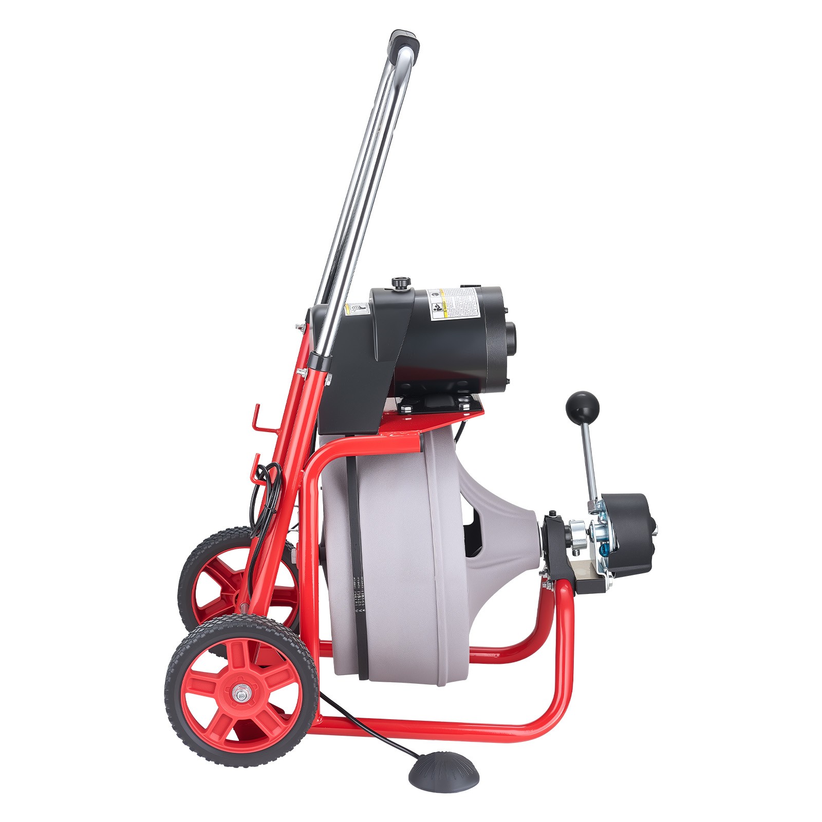 Uimoso Drain Cleaning Machine 100 FT x 3/8 In with Auto Feed,Wheels & 8 Cutters