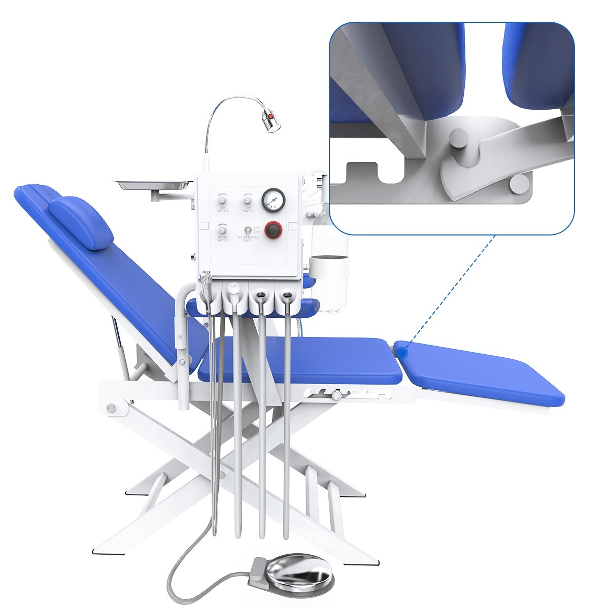 Portable Dental Chair silla dental portatil LED With Air Turbine + Dentist Stool