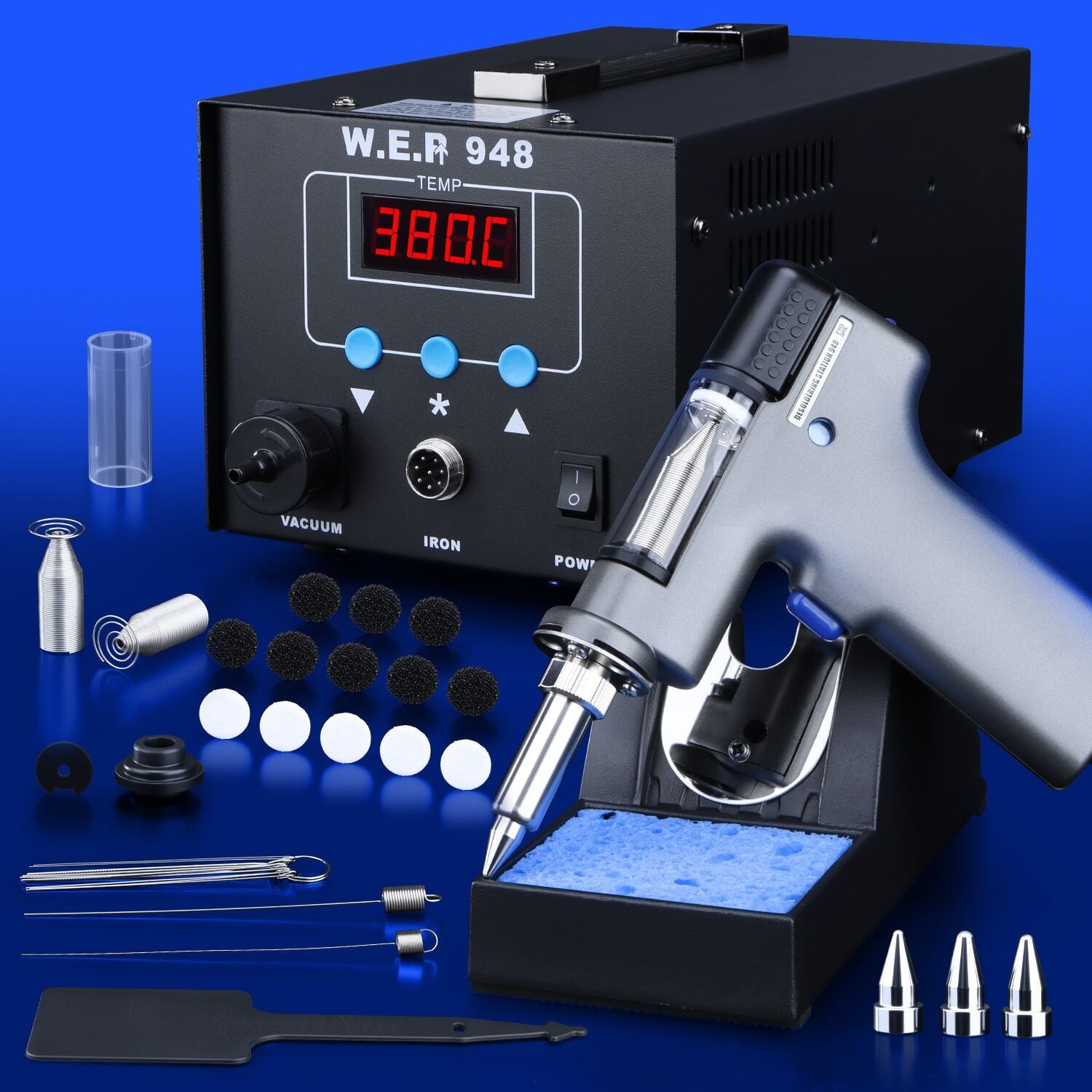 WEP Desoldering Station Powerful Sucker Electric Suction Tin Gun Soldering Iron