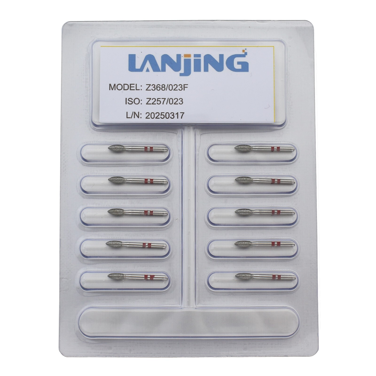 Dental Zirconia Diamond Burs Football Fine Z368/023F FG Bur High Speed Burr Red