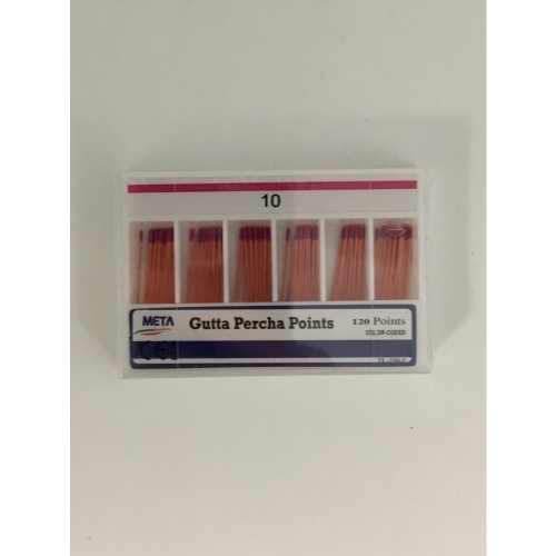 META GUTTA PERCHA POINTS #10 ISO SIZED – BOX OF 120 DENTAL