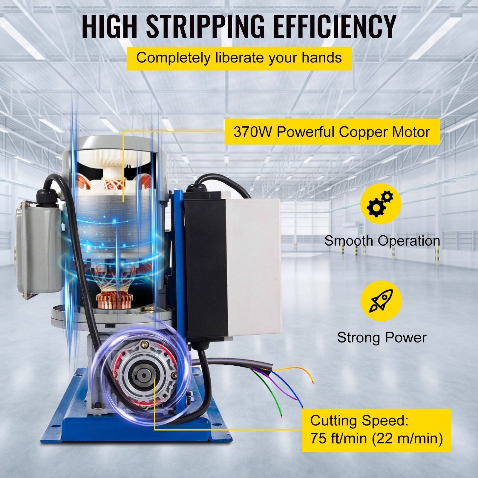 370W Professional Wire Stripper 11 Cutter Channels 18 AWG-1″OD Speed