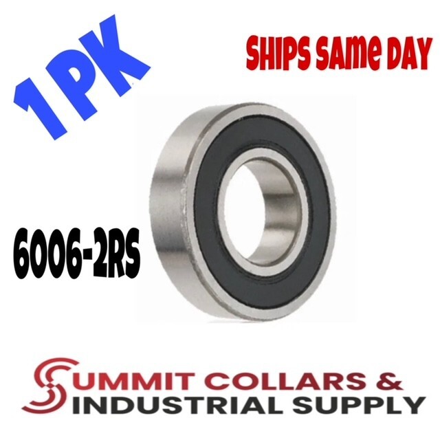 6006-2RS C3 EMQ Premium Rubber Sealed Ball Bearing, 30x55x13, 6006rs (1 QTY)
