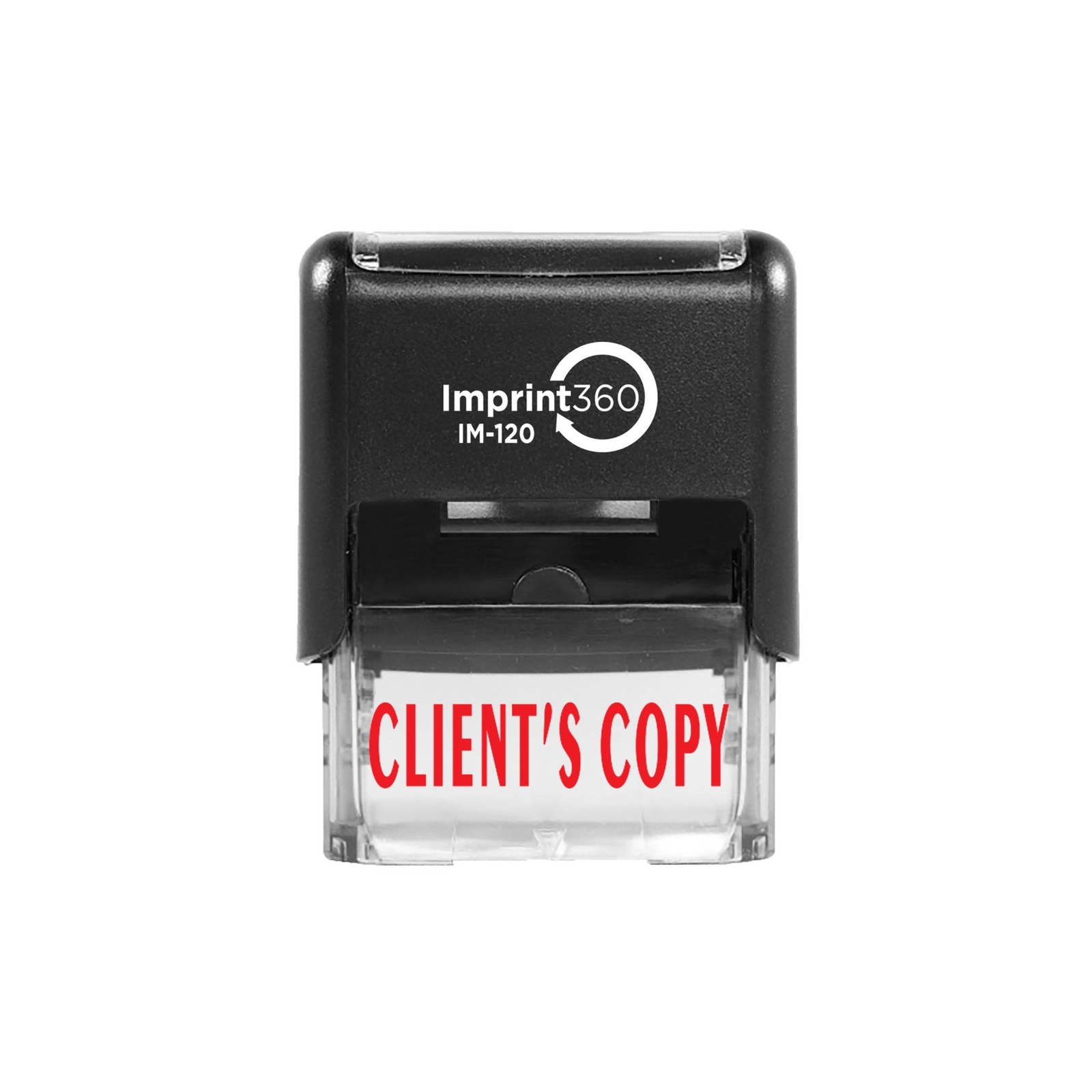 Heavy Duty Self-Inking Stamp Client Copy Design Red Ink Laser Engraved