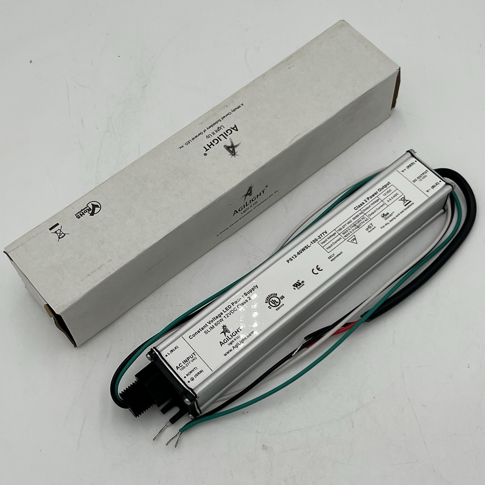 NEW!! AgiLight 60W 12VDC LED Constant Voltage Power Supply – PS12-60WSL-100-277V