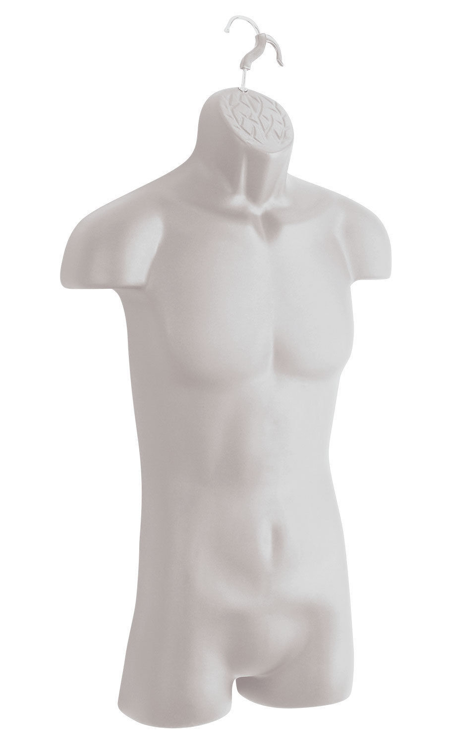 Clothing Display Torso Form Fits S – L Hanging Male Mannequin Frosted w Hook