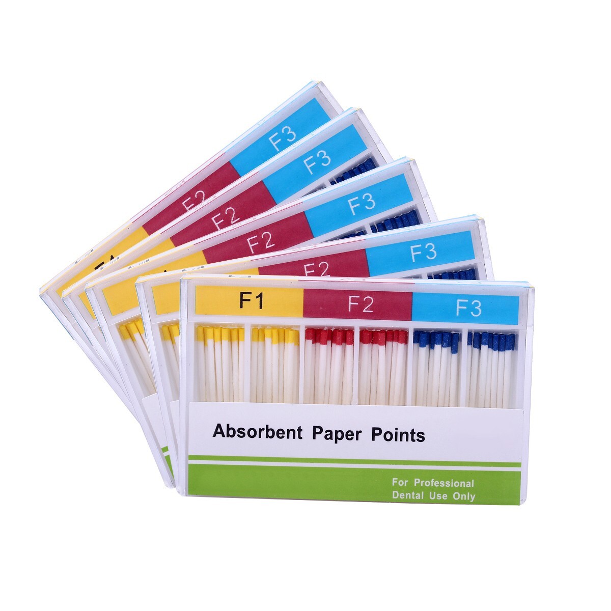 10X dental puntas de papel absorbente endodoncia canal radicular F1 F2 F3 AZDENT