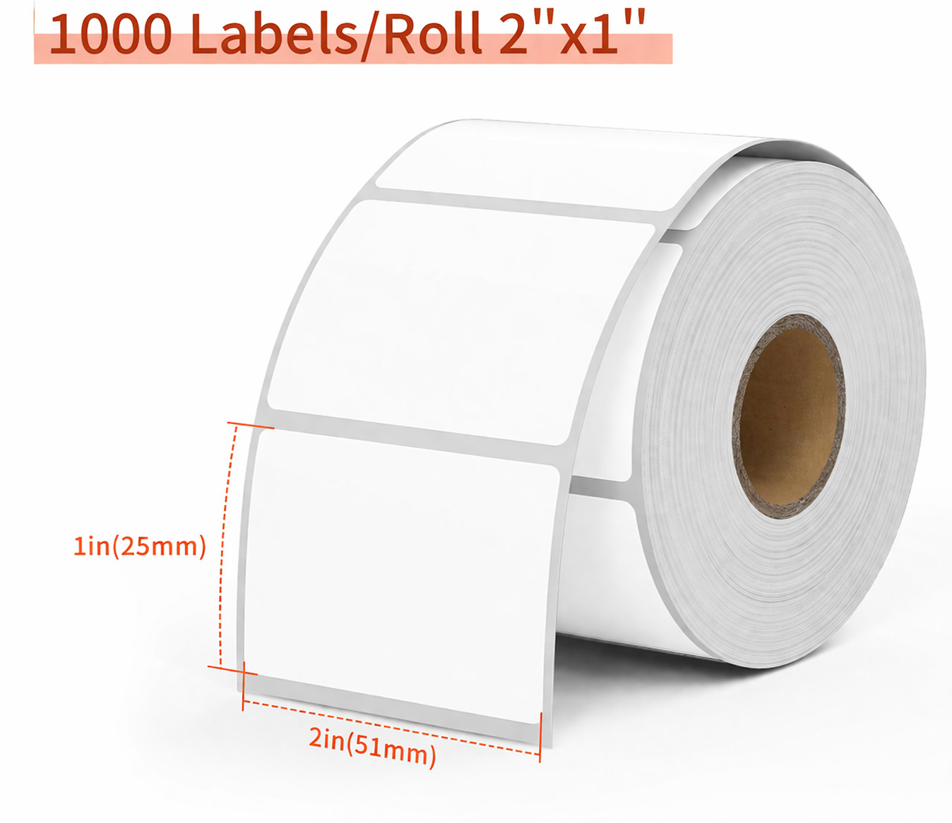 2″ x 1″ Direct Thermal Barcode Labels 2 Rolls 1000/Roll for Zebra Rollo Munbyn