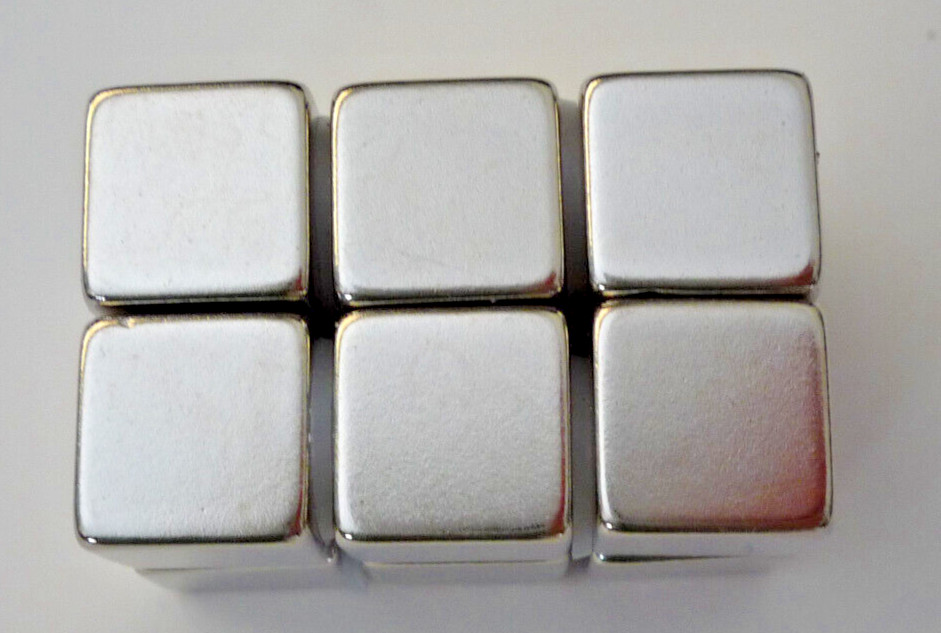 Neodymium Cube Magnets (6 Pack) 1/2 inch Square Block – Higher N48 Power