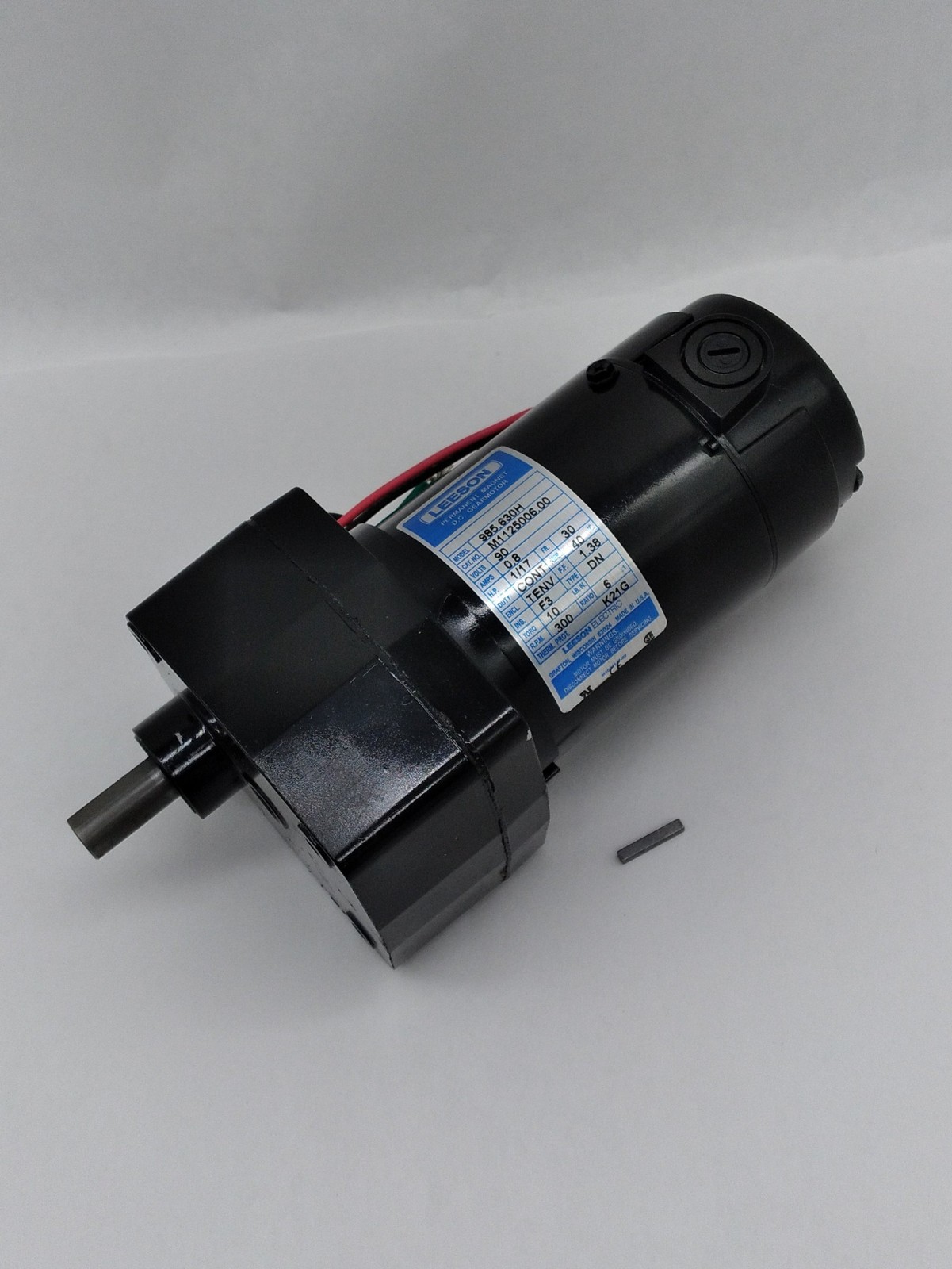 Leeson 985.630H DC Parallel Shaft Gearmotor, 1/17HP Ratio 6:1