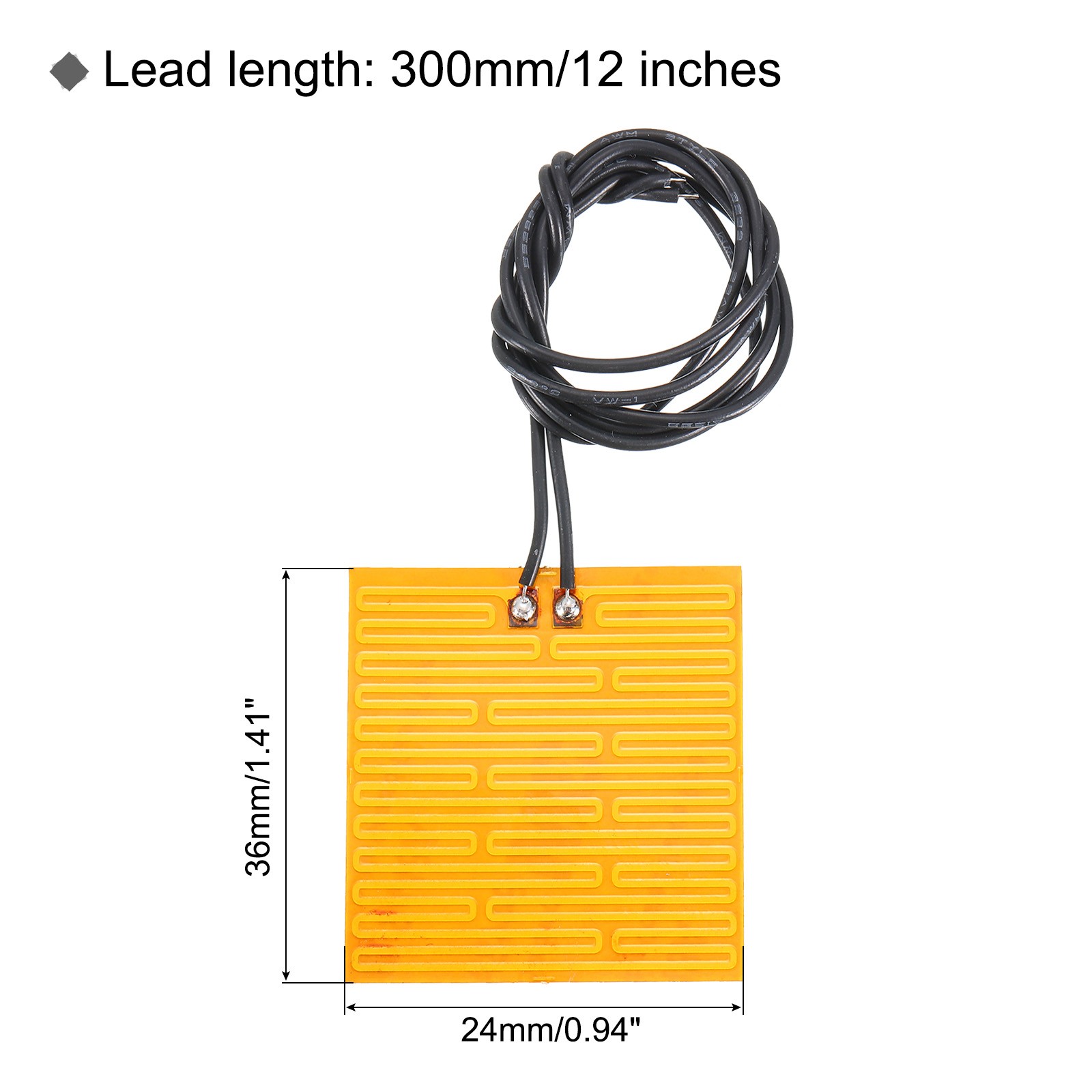 4 x Heater Film Heating Plate 4.9W 3.7V Polyimide Adhesive Heat Pad 36mmx24mm