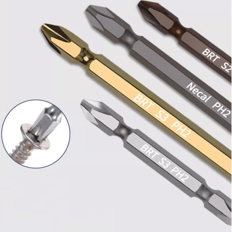 S2/S3 Double Ended Power Drill Screwdriver Bit Phillips Magnetic PH2x50/65-200mm