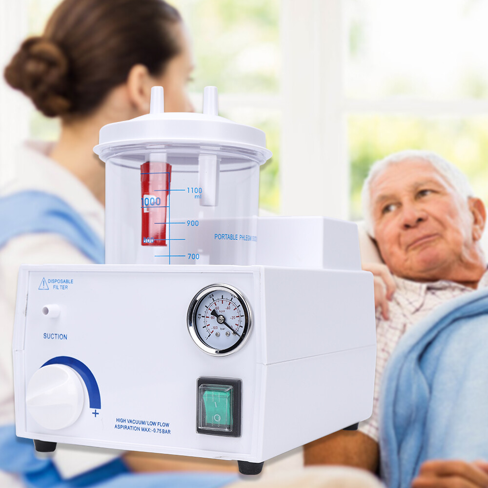 1000mL 90VA Emergency Quiet Vacuum Phlegm Medical Aspirator Suction Unit Machine