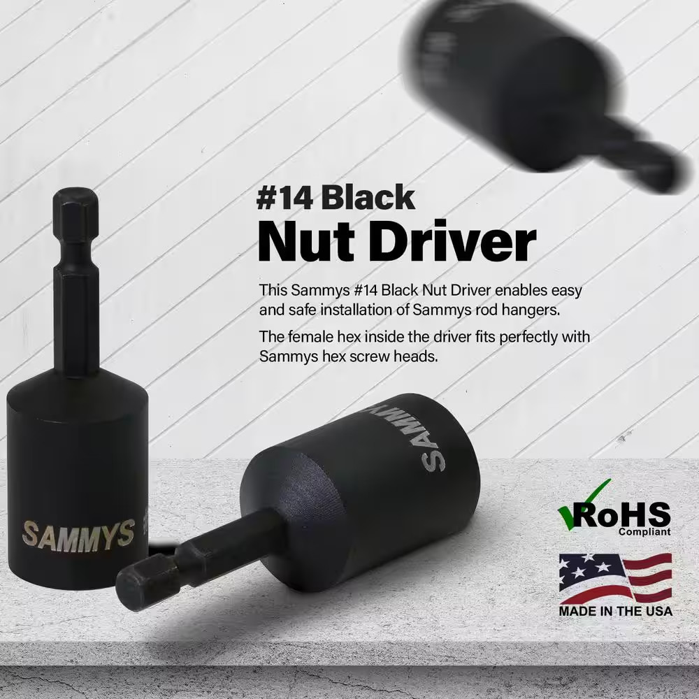 #14 X 2-1/2 In. X 3/4 In. Black Hex Nut Driver for Vertical Rod Anchor Installat