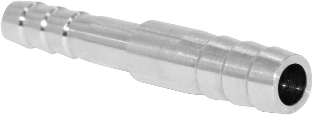 JoyTube Hose Barb Reducer 5/16″ to 1/4″ 5/16 x 1/4 Barb, Stainless Steel