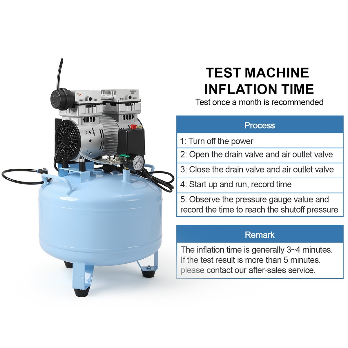 24L/40L Portable Dental Air Compressor Oil Free Silent Air Pump for Dental Use