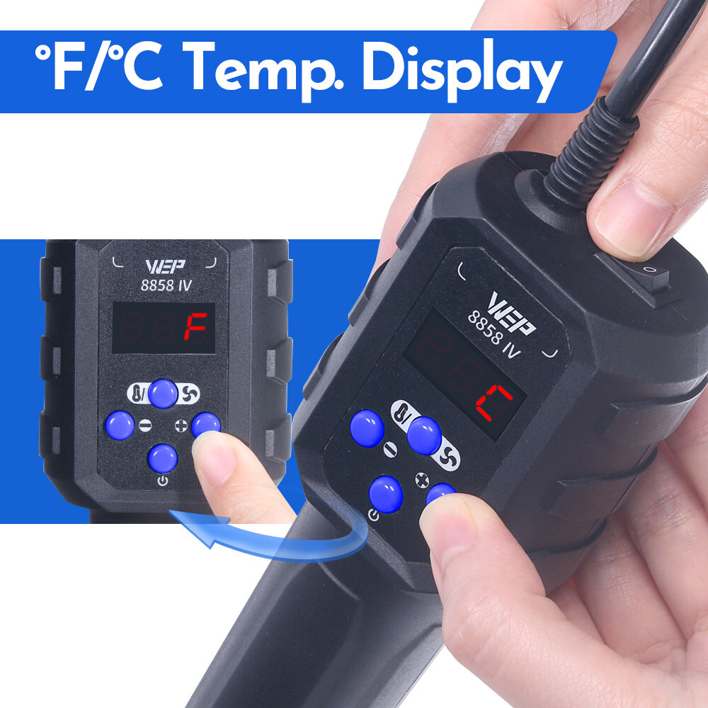 WEP Portable Soldeirng Station Desolder Iron Hot Air Gun Plastic Welder Tool