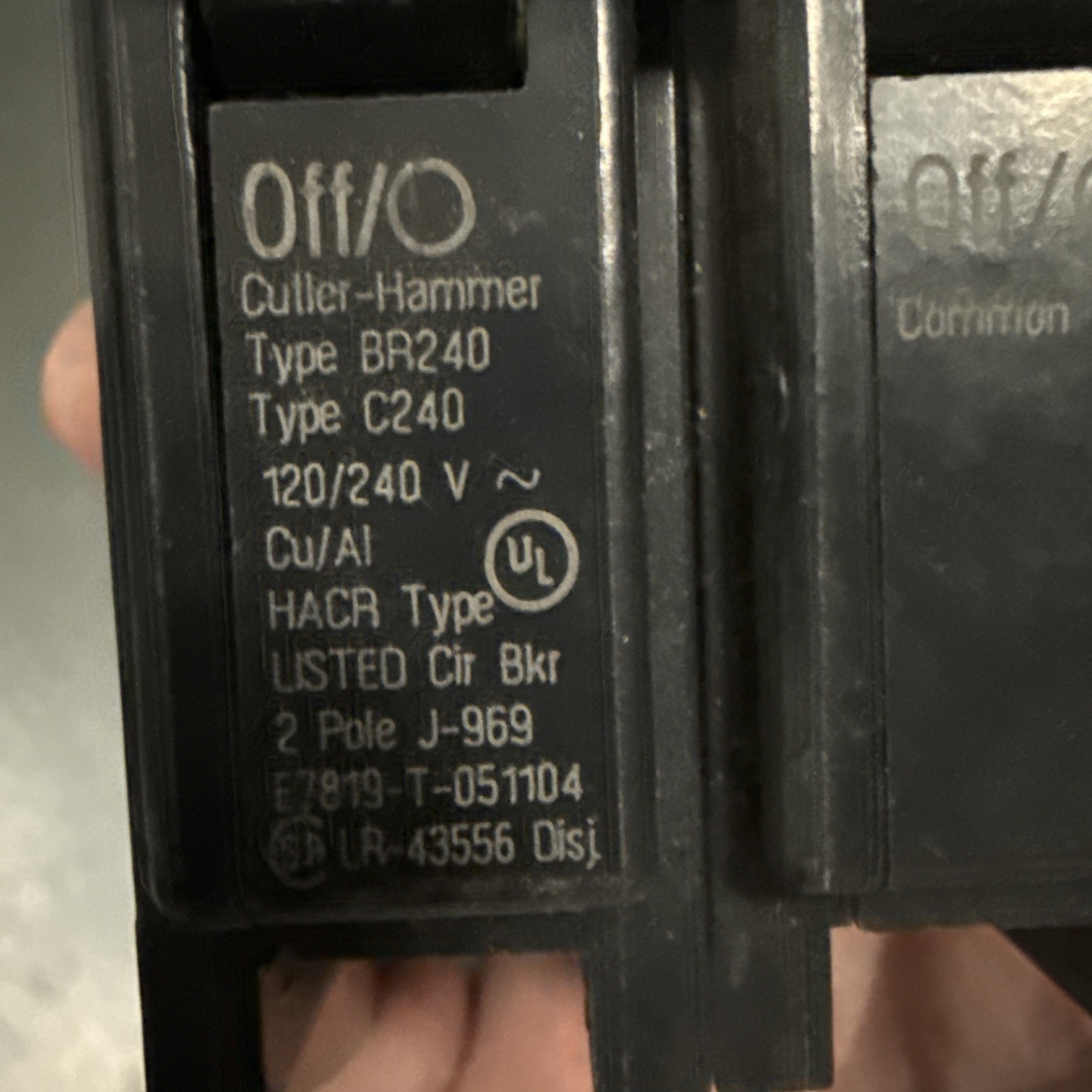 Eaton BR240 2 inch 40 Amp Double Pole Interchangeable Circuit Breaker