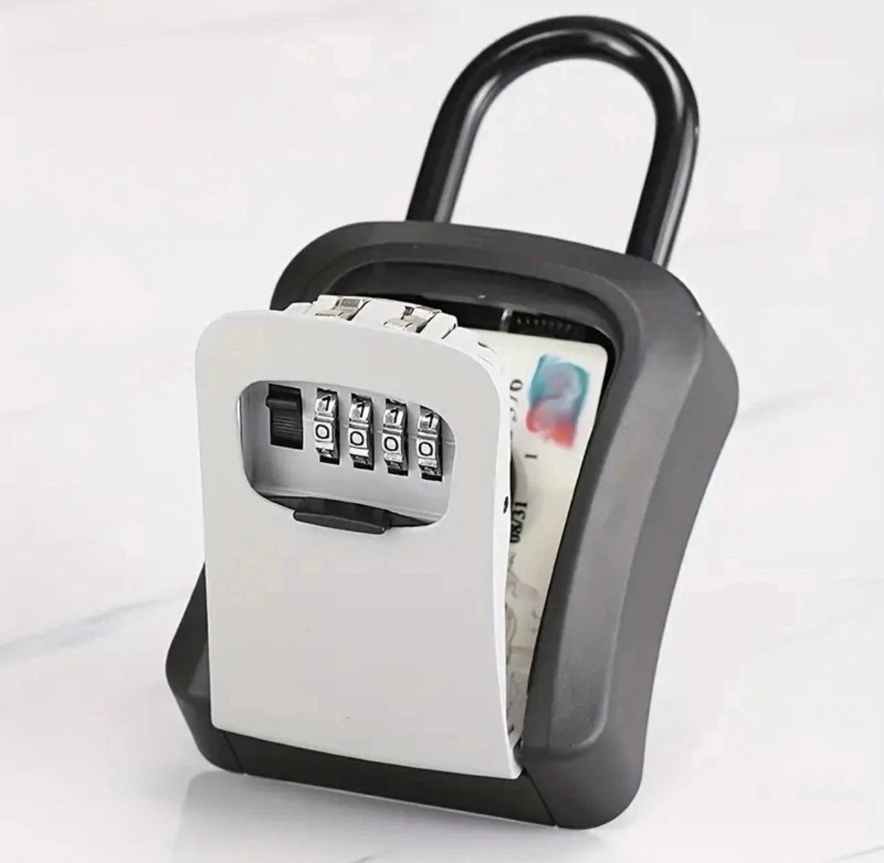 Key Lock Box Wall Mount Outdoor Weatherproof 4-Digit Combination Key Safe