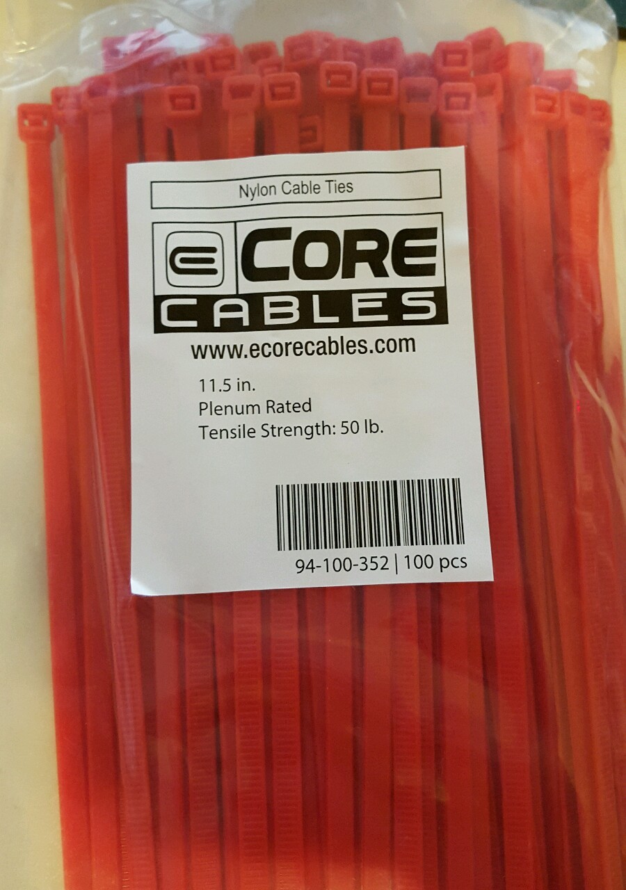 300 11.5in HighTemp Plenum Cable Wire Ty Wrap Fastener Zip Ty Tie Air Handling