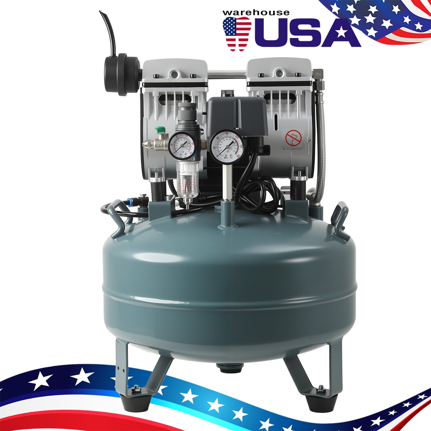 24L/40L Portable Dental Air Compressor Oil Free Silent Air Pump for Dental Use