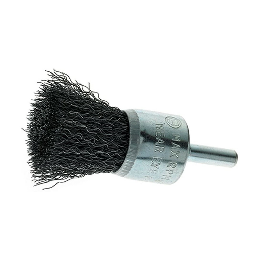 1″ Crimped Wire End Brush Carbon Steel with 1/4″ Shank for Die Grinder or Drill