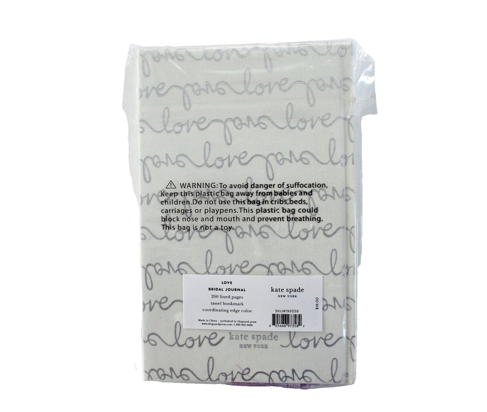 kate spade Love Scripts Bridal Journal Book Tassel Bookmark NEW