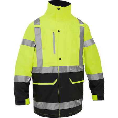 Bisley 333M6375h-Yl/3Xl Hi-Vis Jacket, Polyester, Class 3 R, Hi-Vis Yellow, 3Xl
