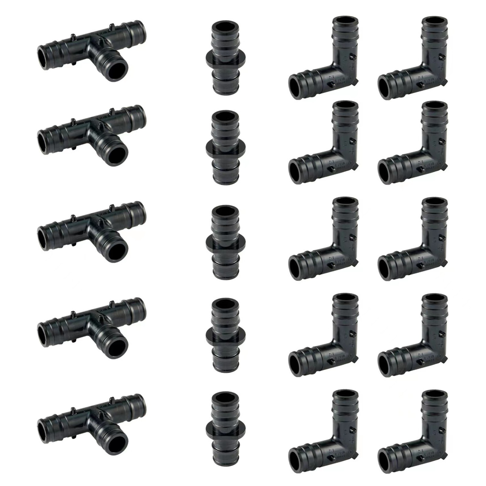 EFIELD 20PCS Pex-A Poly Expansion Fittings 3/4″ Elbow(10) Coupler(5) Tee (5)