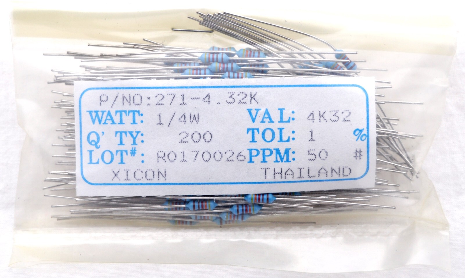 30 Pcs 1/4w Watt 1% Tolerance Metal Film Resistor Selections Val 220 620 to 12k