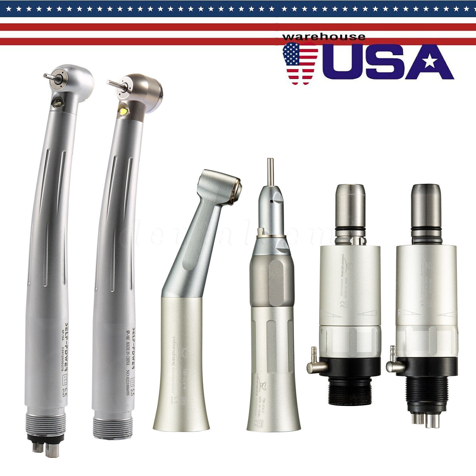 Self-Power Dental E-generator LED High Speed/Low Speed Handpiece Kit 2Hole/4Hole