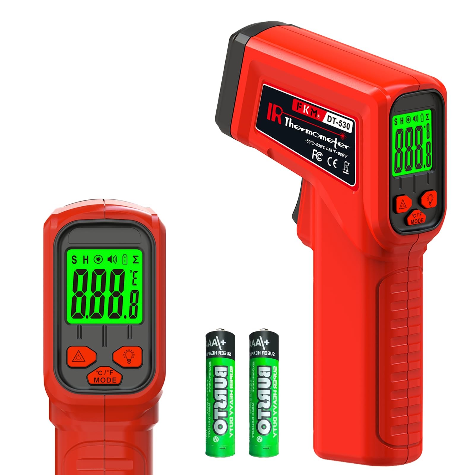 Laser Thermometer Gun NonContact Infrared Temperature Gun,58°F~986°F50°C~530°…