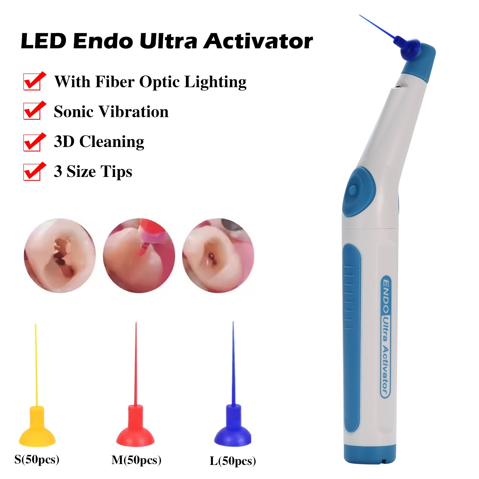Dental LED Endo Ultrasonic Sonic Activator Root Canal Irrigator + 150Tips Free