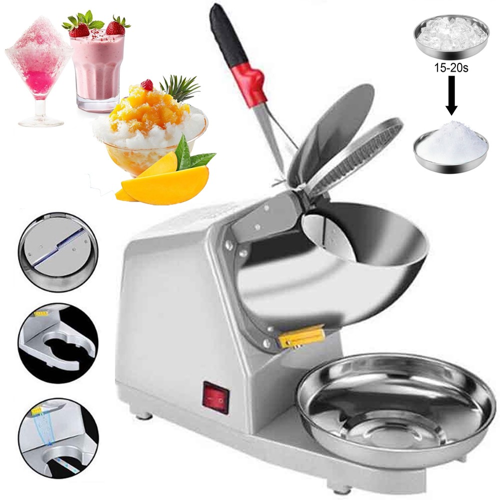 300W Electric Snow Cone Crusher Maker Machine 143lbs Commercial Ice Shaver