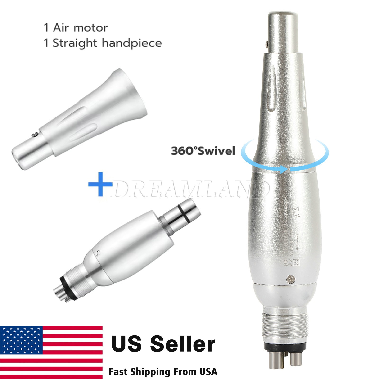 Dental Ultrasonic Air Perio Scaler Handpiece Hygienist 4 Hole w/ 3 Tips Original