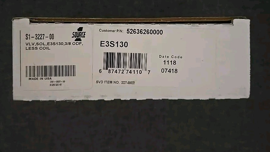 York S1-3227-00 3/8 Inch 2W N/C Solenoid, Less Coil