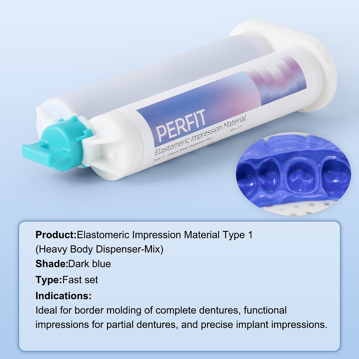 Dental Elastomeric Impression Material Normal/Fast Set Dispenser-Mix Type 1/2/3