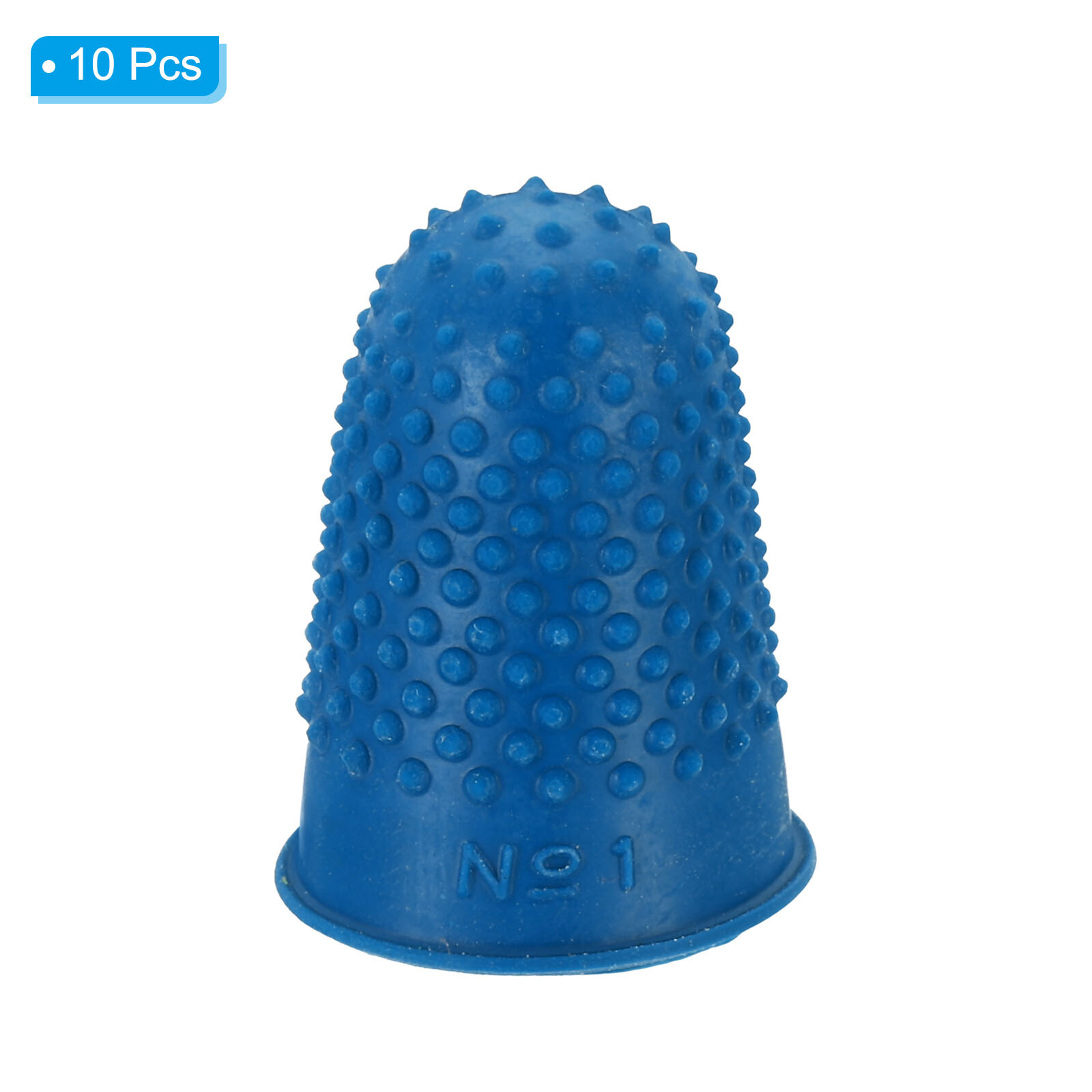 10pcs Rubber Finger Tips Thumb Fingertip Protector Thimble Grips Blue Medium