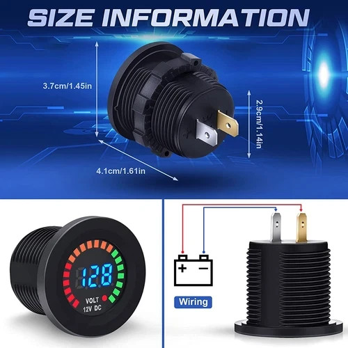 Waterproof CAR Battery Meter DC 12V Voltmeter LED Digital Display Voltage Gauge