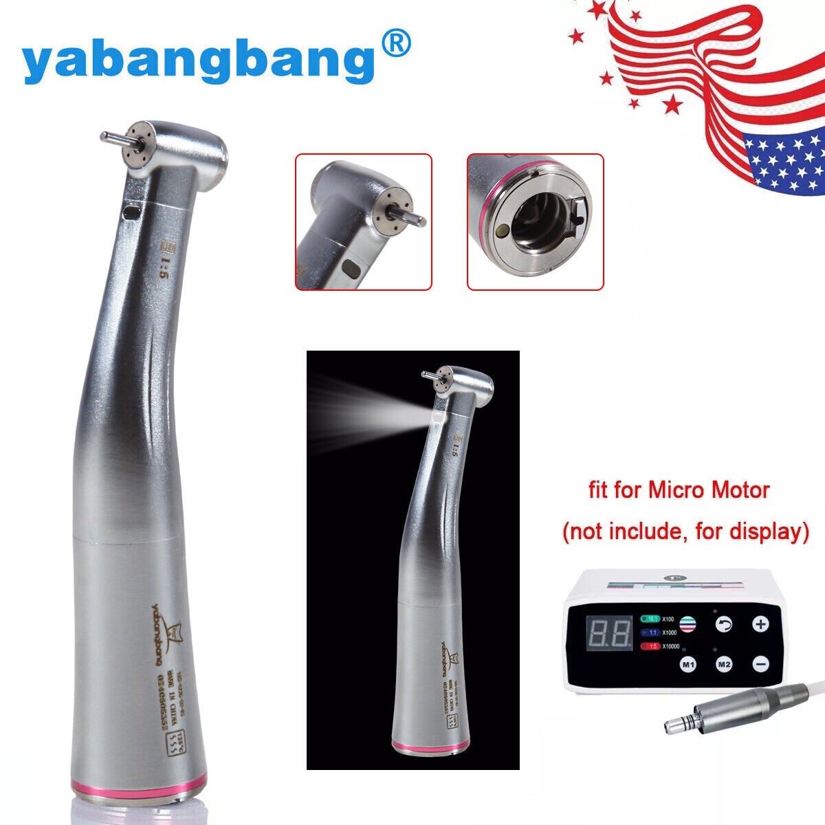 Dental 1:1/1:4.2/1:5 Increasing Fiber Optic Contra Angle Handpiece / No LED 1:1