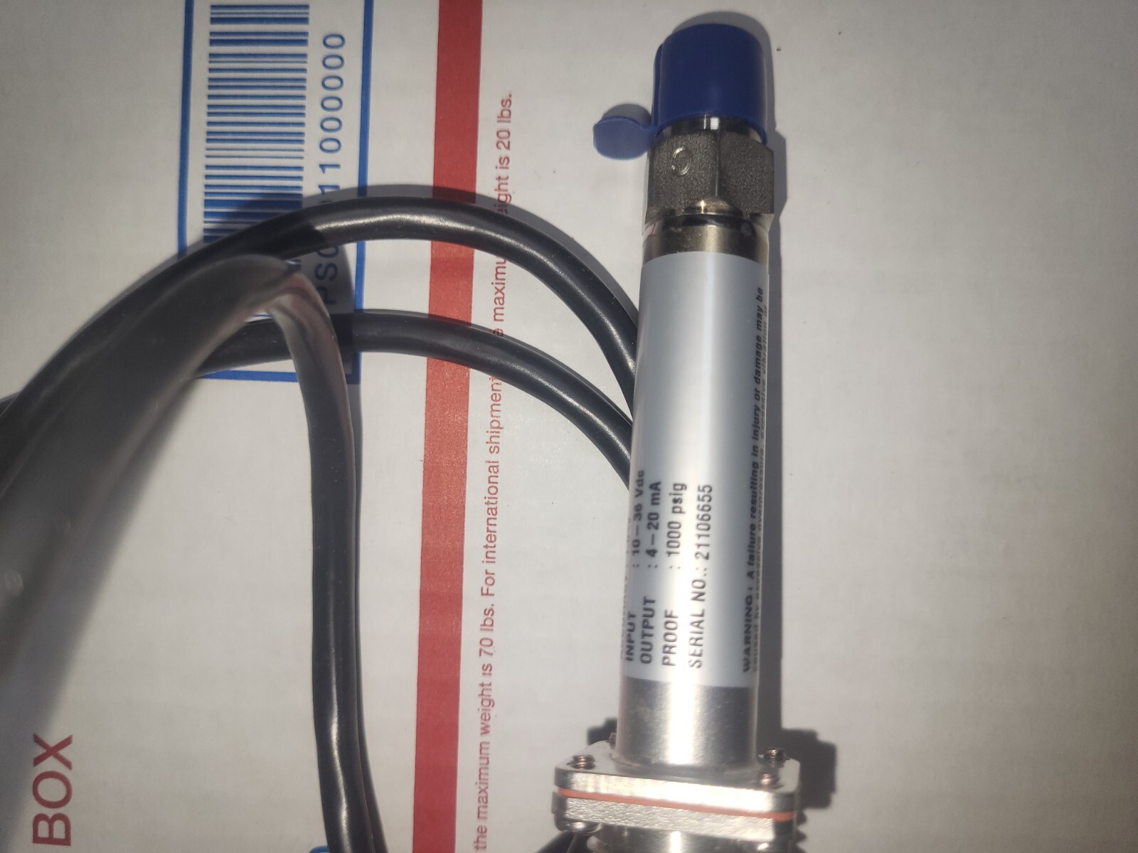Cole Parmer 00308CH Pressure Transducer 500 PSIG 10-36VDC 4-20mA New Open Box