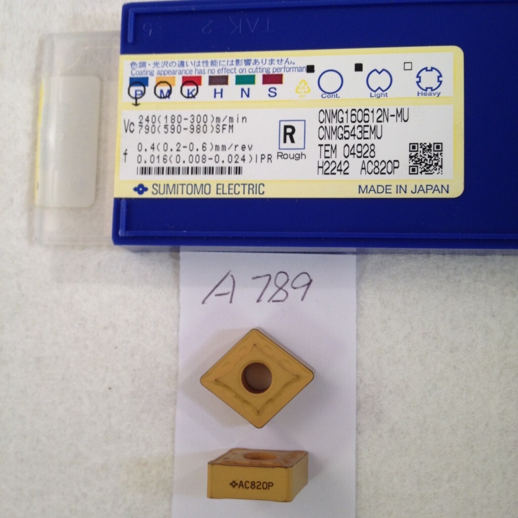 10 NEW SUMITOMO CNMG 543 EMU CARBIDE INSERTS GR: AC820P. FACTORY PACKED (A789)