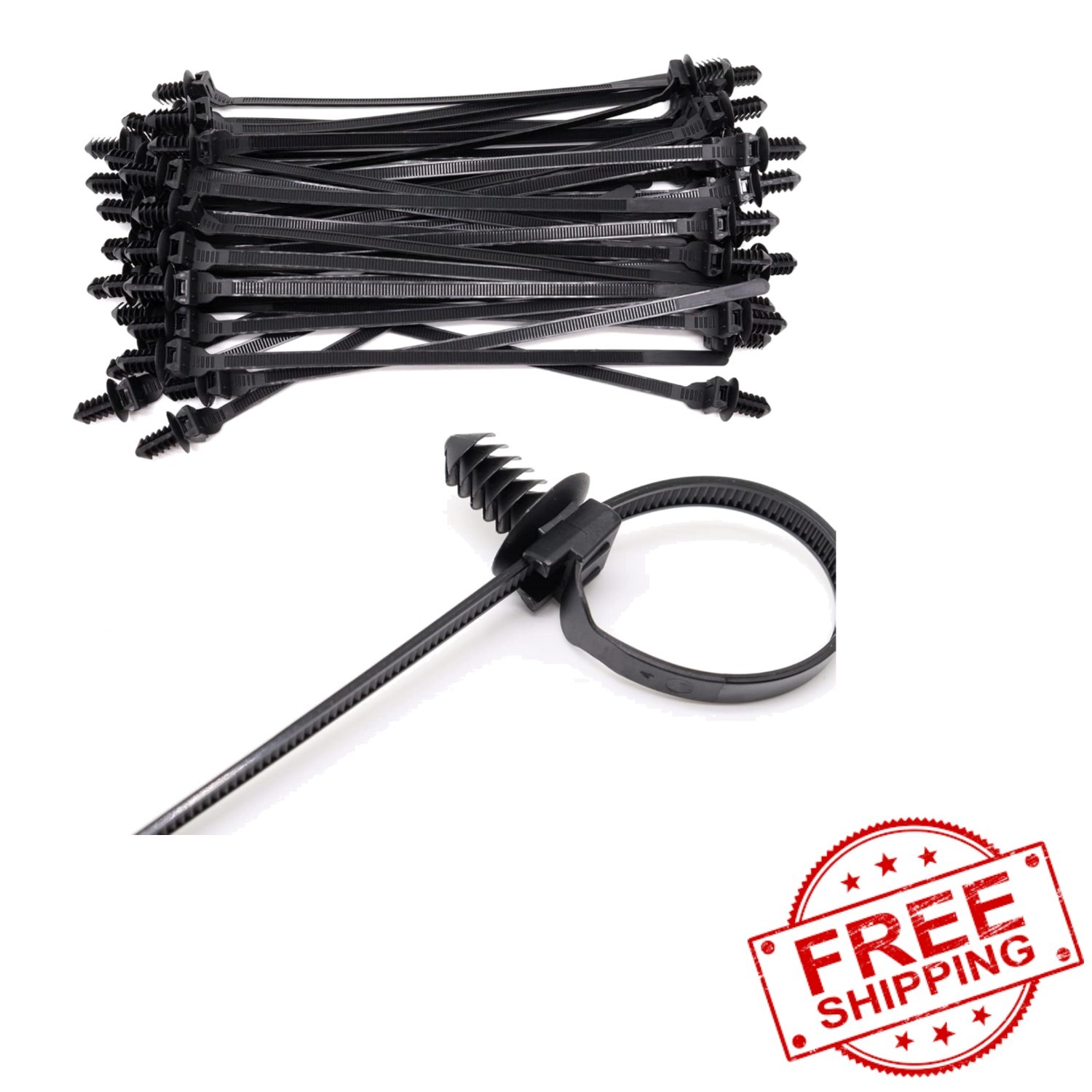 Benliu 20Pcs Cable Zip Ties, 8.3×0.2 inch Heavy Duty Nylon Push Mount Self Lo…